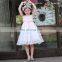 XXLF214 real sample dress sleeveless kids for girl designer with belt flower girl dress