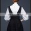 whosale new fashion eye-touching baby girl flared skirt neck tie puff sleeves women sundress with blouse