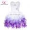 Grace Karin Strapless Sweetheart White & Purple Short Puffy Cocktail Dresses CL4977-3