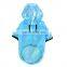Best Sell Transparent Waterproof Pet Dog Raincoat Blue
