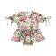 Floral pattern flower printing  soft bright  jumpsuit girl baby rompers