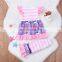 Wholesale Kids Clothing Sets Short Sleeve Stripe Ruffle Kids Girl Outfits