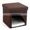 RTS Fabric Faux Linen Pet Cat Bed Comfortable Sitting Stool Box Cube shaped Ottoman Dog Pet House