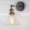 Vintage Loft Wall Lamps Glass Shade Indoor Wall Lights