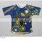 Custom 100%polyester men's sublimation blank T shirt witn number and name blue