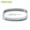 Topearl Jewelry The flame of our love Bangle Square Stainless Steel Bangle High Polished Silver Bangle MEB404