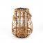 K&B Wholesale retro design wooden frame rattan glass jar lanterns candle holder decor