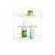Bamboo unique hanger design triple tiers shower caddy shelf chrome plating bathroom shampoo rack