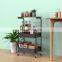 New design Bedroom 3-Tier Rolling Cart with Tabletop Metal Ultility Cart