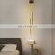 High Quality Fashion Decoration Indoor Aluminum Acrylic Silicon Bedroom Black LED Modern Wall Light