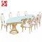 Event Party Used Round Banquet Table Gold Stainless Steel Bird Nest Design White Tempered Glass Dining Furniture Round Wedding Table