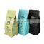 Food grade aluminum foil coffee packaging zipper pouch 250g flat bottom coffee tea bags with valve