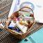 high quality Natural Shelf Basket with Handle for Organizer Stackable seagrass Woven rattan fruit picnic Baskets for Storage