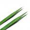 Pointed anti-static tweezers green stainless steel environment-friendly high-precision tweezers plus hard tweezers cute sticker green straight head