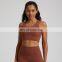 Hot Sale Fashion Sexy Strappy Cross Beauty Back Gym Fitness Sports Bra Nude Feeling Shockproof Workout Training Wear For Women