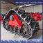 Corn harvester modified with half track anti-skid and anti sinking