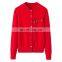 Custom 100% Cashmere Women's Button Knitted Cardigan New Casual Logo Design Crew Neck Single Breasted Closure Animal Winter