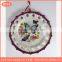 ceramics porcelain round hollow plate coated colorful pearl glazed for souvenir and decorative wall plate, design can be custom