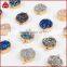Small round titanium rainbow navy blue agate druzy geode gemstone connector from wholesale guangzhou fashion jewelry market                        
                                                Quality Choice
                                            
