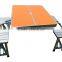 Suitcase portable carrying aluminum folding picnic table with four chairs for promotion