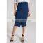 Latest fashion designer classic elegant blue jeans pencil skirt for lady