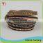 New Products for Men Handmade Genuine Black Leather Bangle Bracelet