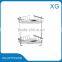 Stainless steel wall mounted corner shelf/Hot sale bathroom two tier shampoo holder /corner rack