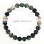 Fashion Charm Bangle Latest Design Daily Wear Bangle 8 mm 7.5 Inch Moss Agate Gemstone Bracelet