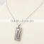Factory Price Stainless Steel Wire Rectangle Pendant Necklace