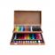 wooden box coloring set with 3 layers of 91pcs