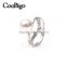 Fashion Jewelry Zinc Alloy Pearl Ring Elegant Women Party Show Gift Dresses Apparel Promotion Accessories