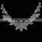 Beautiful crystal design clear rhinestone beaded bridal motif neckline applique