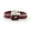 2016 New Real Leather Bracelet Snakeskin Stainless Steel Buckle Bangle