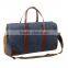 custom high quality canvas leather trim weekender bag