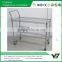 2015 hot sell NSF 36x18 inch 3 layer chrome double handle wire hand cart with wheels (YB-WS047)