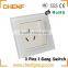 Hot Sell Cheaper Home /Hotel 3 Pins 1 Gang Wall Switch Outlet Socket
