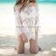 Stitching Crochet Bikini Cover up Hollow Bohemian Beach Blouse