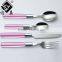 New Stainless Steel Flatware With Pink Plastic Handle