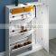 High glossy shoe cabinet with door and sofa seat