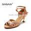 Crystal Satin Latin Dance Shoes Salsa Shoes Open Toe 2.5 inch heel height S-123