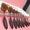 Nylon bendable handle eco-friendly 10pcs toothbrush shaped makeup brush