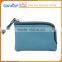 Genuine leather cross pattern extravagant blue coin purse