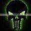Creative Punisher Skeleton Shape Design Wall LED Light Mirror, Remote Control Colorful Decorative House Wall Mirror Light