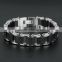 Modern sleek silicone mens bracelet 316L stainless steel motocycle biker bicycle chain link bracelets