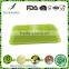 Professional Diswasher safe rectangle bamboo fiber pet double bowl