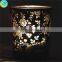 black laser cut rose glass candle containers candlestick