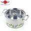Hot Selling 3pcs Drum-shaped Stainless Steel Soup Pot kitchen cookware With Decal