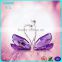 Decorative charming laser crystal purple swan for wedding favor pink crystal swan pair