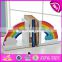 2017 brand new children rainbow wooden decorative bookends for sale W08D065