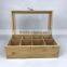 custom luxury finish bamboo/wooden tea box with 8 compartments
